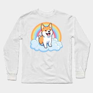 Cute Canaan Dog Rainbow Cloud Kawaii Puppy Long Sleeve T-Shirt